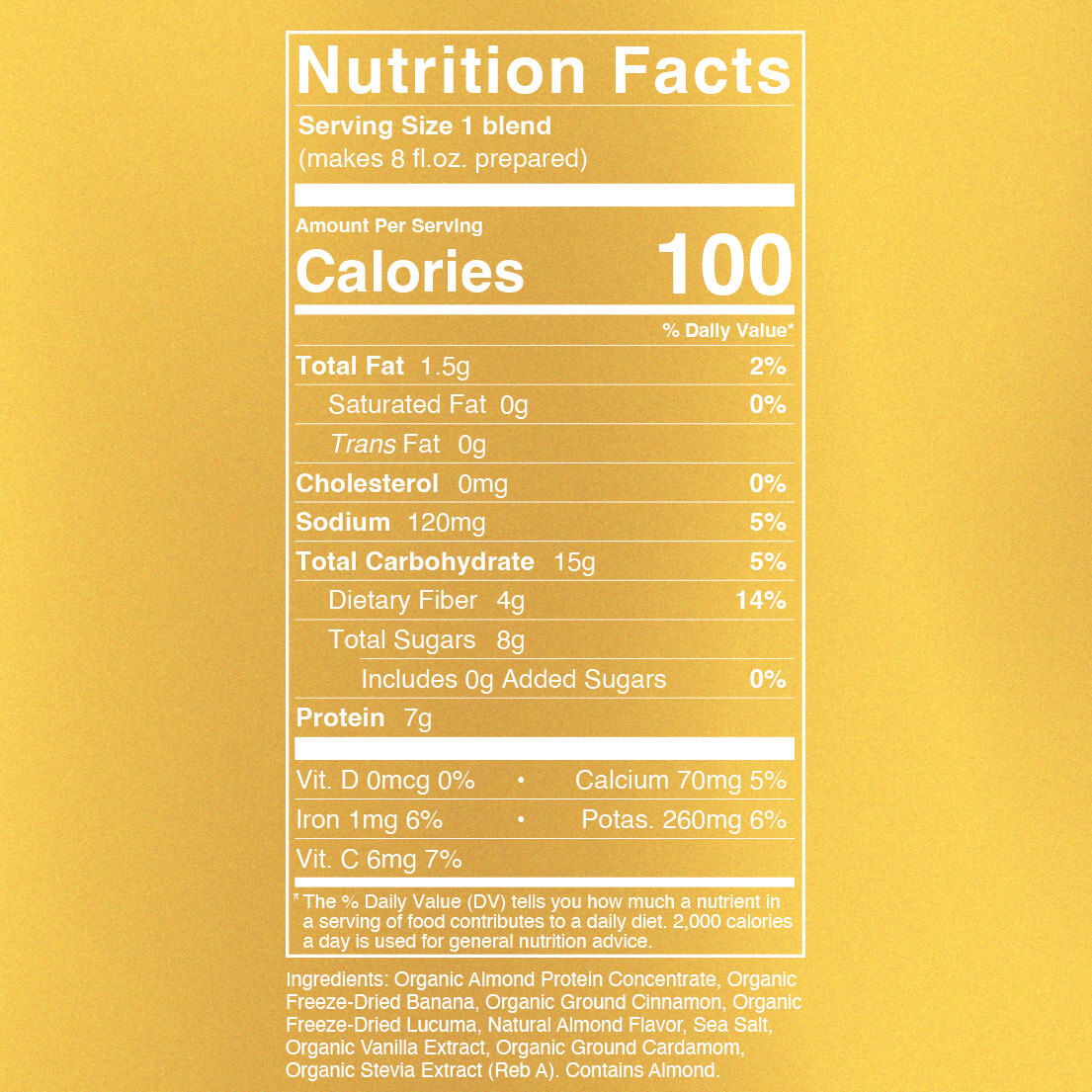 Nutrition Facts: Banana Almond