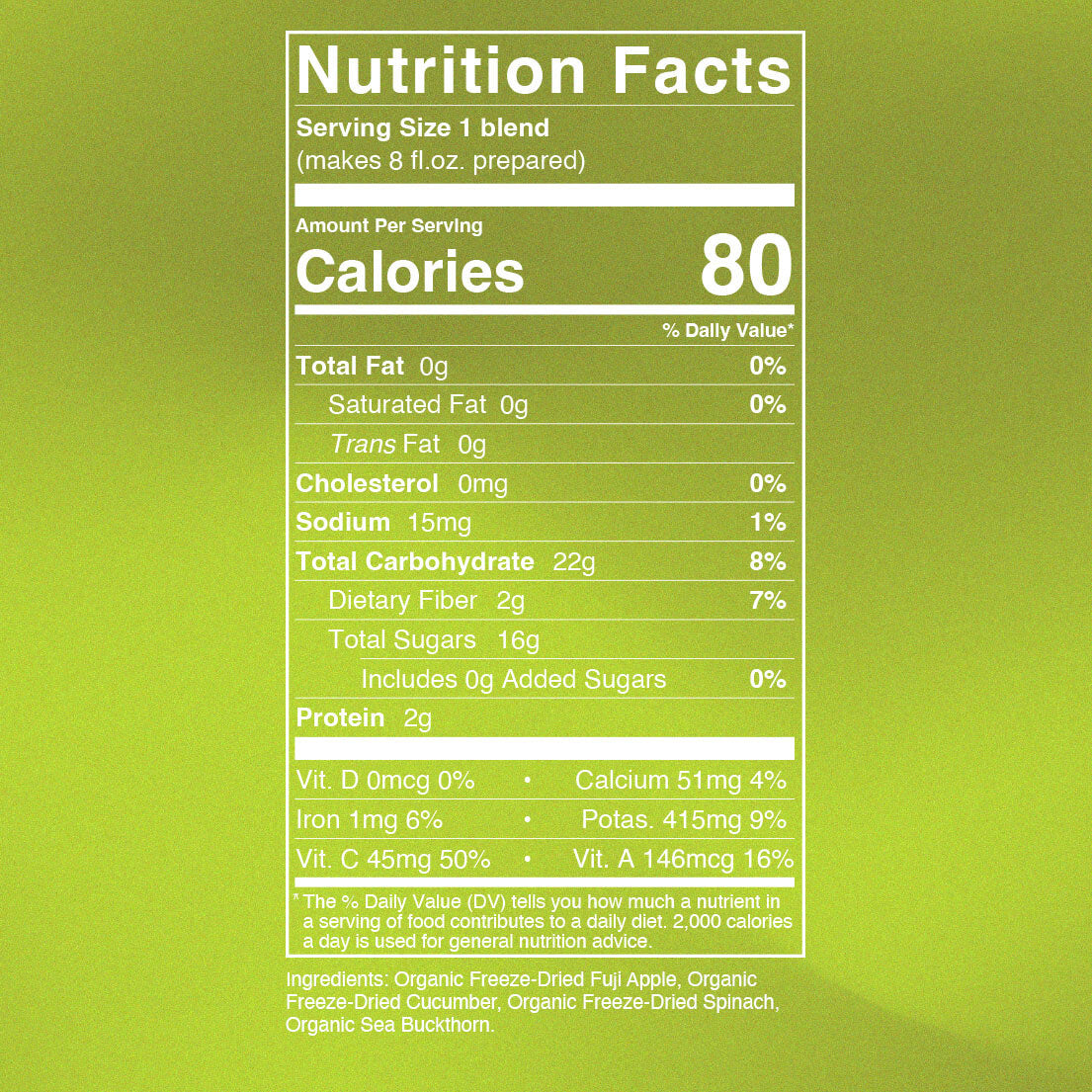Nutrition Facts: Clean Greens