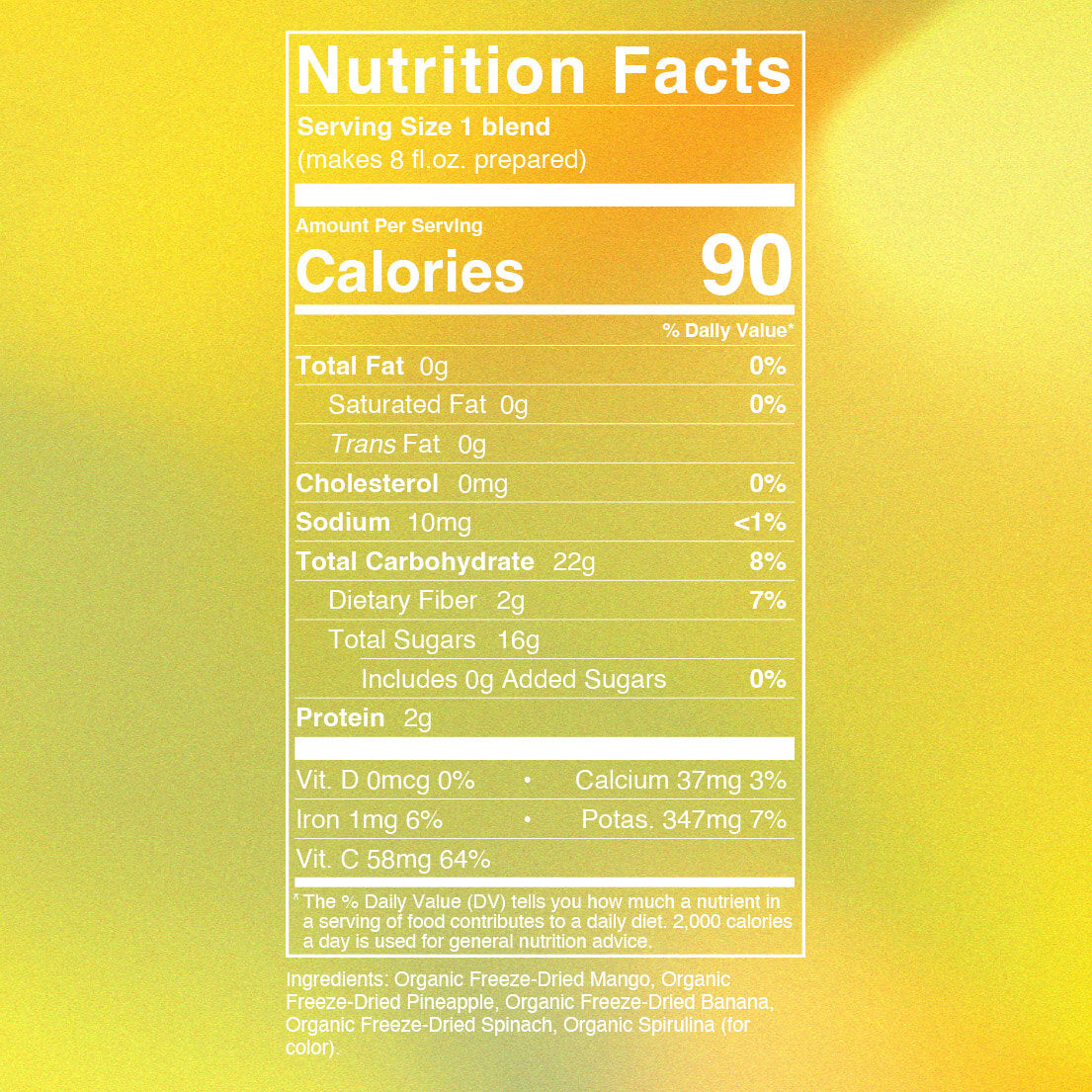 Nutrition Facts: Piña Greens
