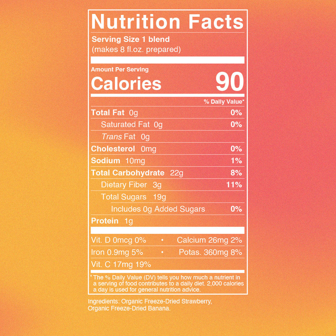 Nutrition Facts: Strawberry Banana
